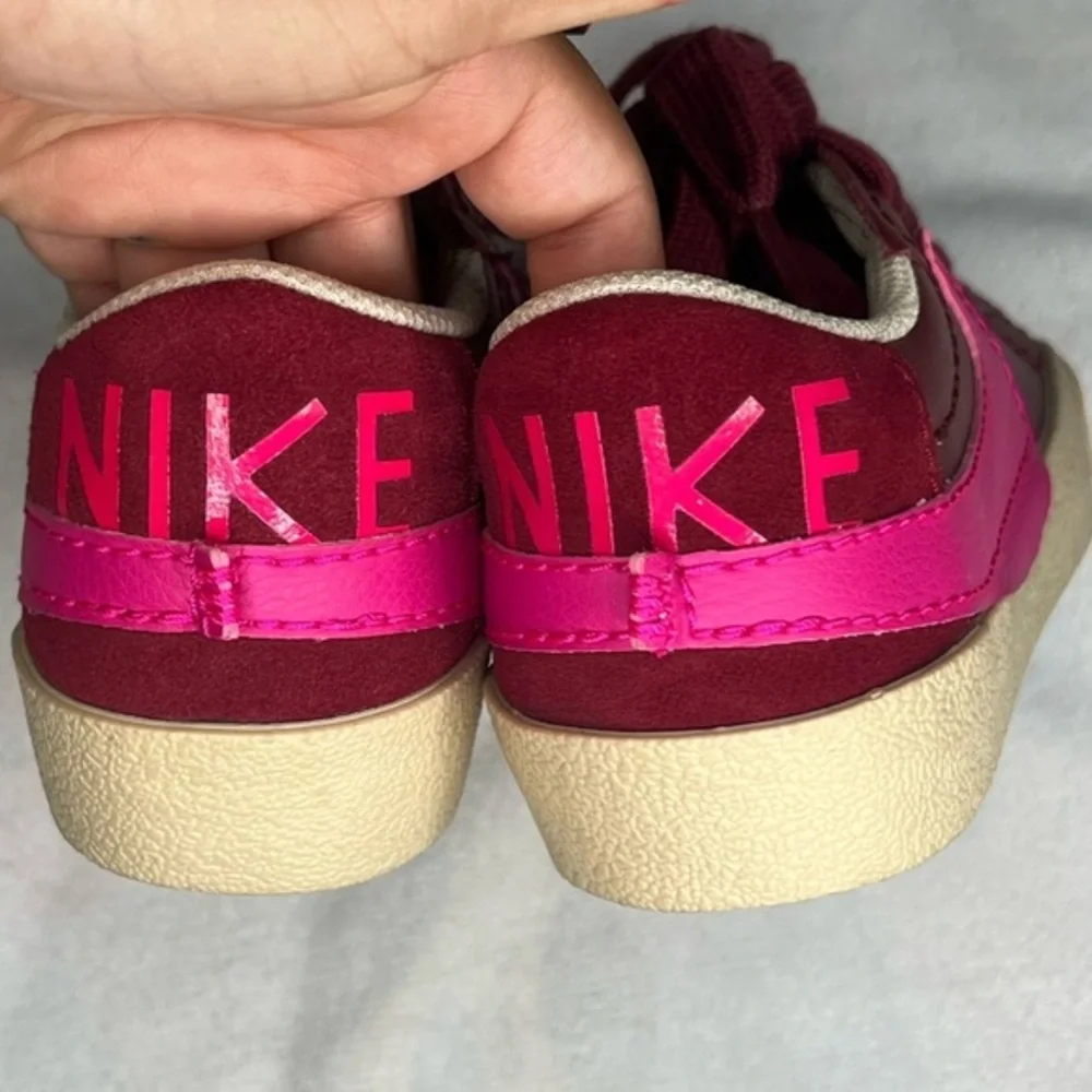 Nike Blazer Low '77 Jumbo Burgundy Hot Pink Leather Sneakers Sz 5 Women's Retro - Picture 5 of 6
